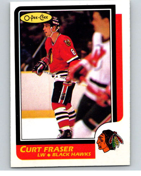 1986-87 O-Pee-Chee #31 Curt Fraser  Chicago Blackhawks  V63260 Image 1