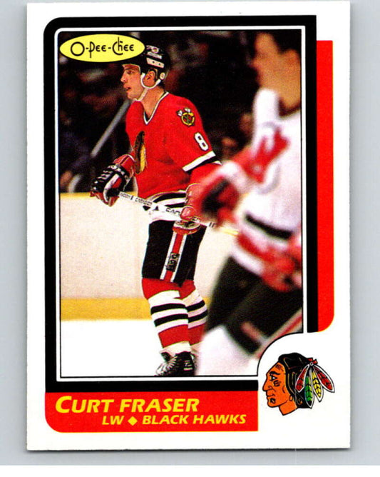 1986-87 O-Pee-Chee #31 Curt Fraser  Chicago Blackhawks  V63261 Image 1