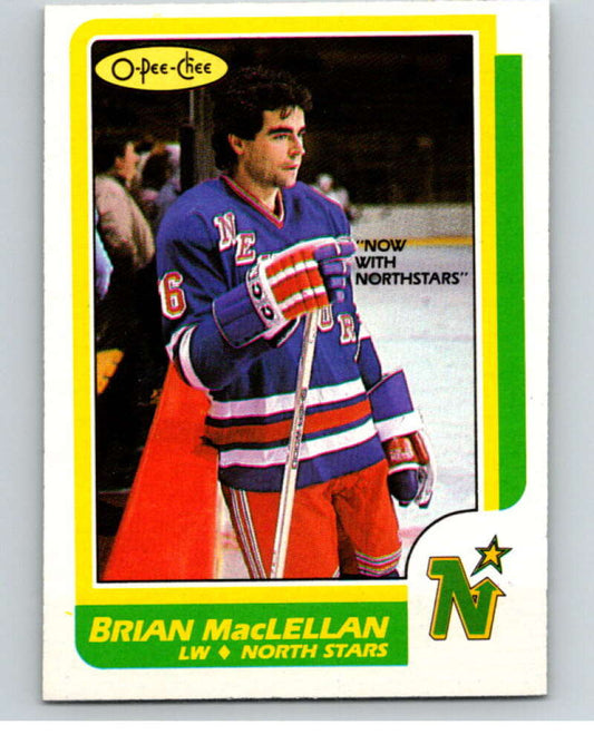 1986-87 O-Pee-Chee #33 Brian MacLellan  Minnesota North Stars  V63266 Image 1
