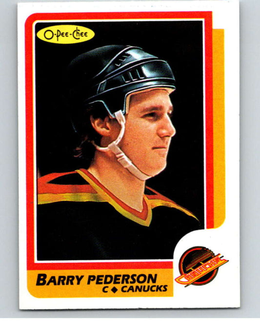 1986-87 O-Pee-Chee #34 Barry Pederson  Vancouver Canucks  V63267 Image 1