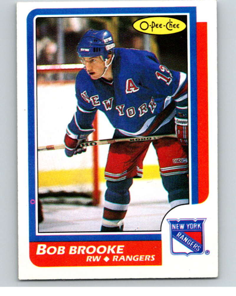 1986-87 O-Pee-Chee #48 Bob Brooke New York Rangers V63290 Image 1