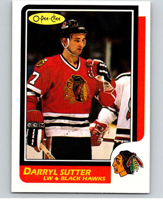 1986-87 O-Pee-Chee #49 Darryl Sutter  Chicago Blackhawks  V63291 Image 1