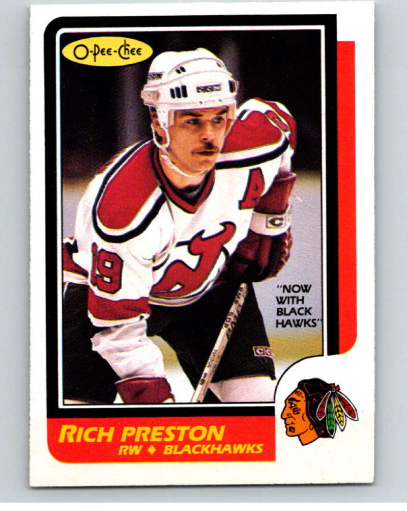 1986-87 O-Pee-Chee #61 Rich Preston Chicago Blackhawks V63310 Image 1