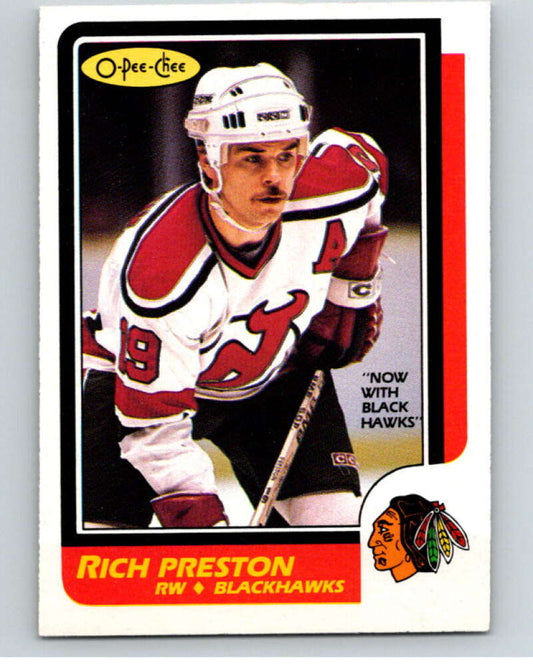 1986-87 O-Pee-Chee #61 Rich Preston  Chicago Blackhawks  V63310 Image 1