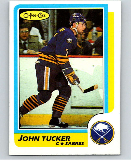 1986-87 O-Pee-Chee #67 John Tucker  RC Rookie Buffalo Sabres  V63322 Image 1