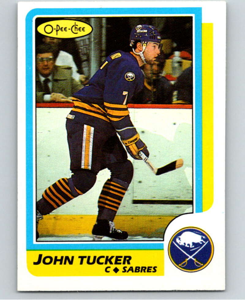 1986-87 O-Pee-Chee #67 John Tucker RC Rookie Buffalo Sabres V63322 Image 1