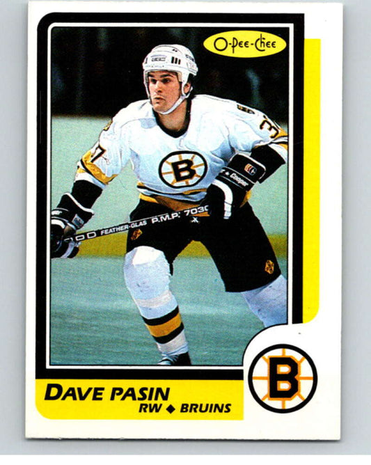 1986-87 O-Pee-Chee #76 Dave Pasin UER  RC Rookie Boston Bruins  V63347 Image 1