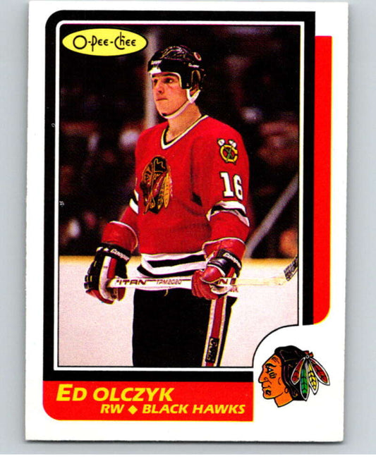 1986-87 O-Pee-Chee #82 Ed Olczyk  Chicago Blackhawks  V63358 Image 1