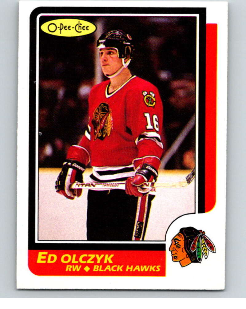 1986-87 O-Pee-Chee #82 Ed Olczyk Chicago Blackhawks V63358 Image 1