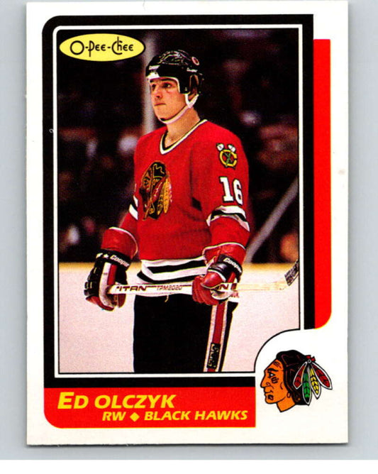 1986-87 O-Pee-Chee #82 Ed Olczyk  Chicago Blackhawks  V63360 Image 1
