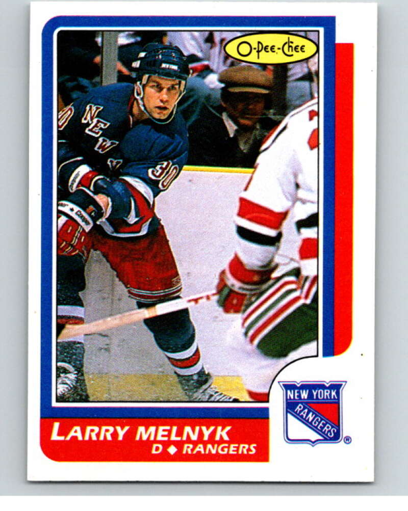1986-87 O-Pee-Chee #95 Larry Melnyk RC Rookie New York Rangers V63389 Image 1