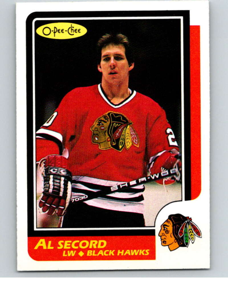 1986-87 O-Pee-Chee #100 Al Secord Chicago Blackhawks V63402 Image 1
