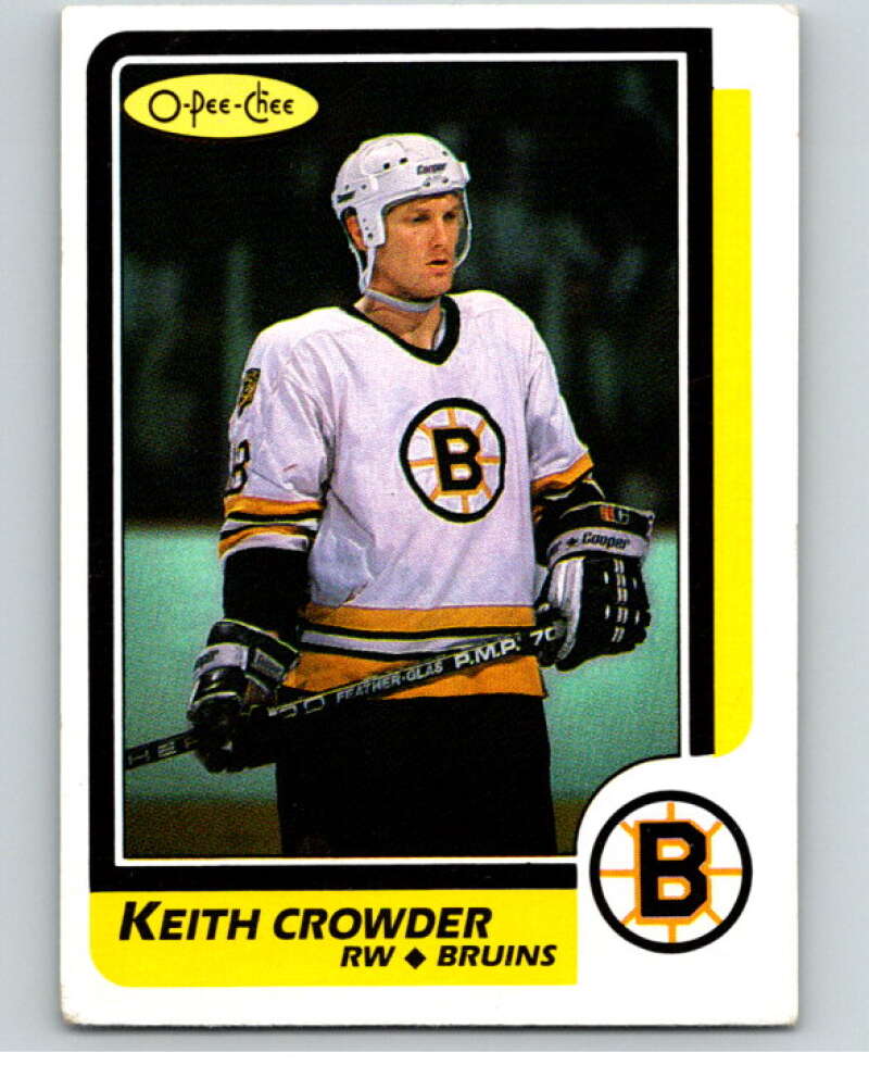 1986-87 O-Pee-Chee #130 Keith Crowder Boston Bruins V63478 Image 1