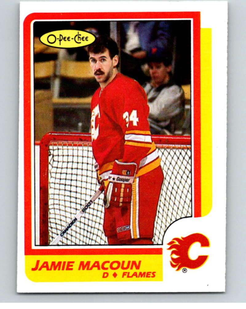 1986-87 O-Pee-Chee #203 Jamie Macoun Calgary Flames V63615 Image 1