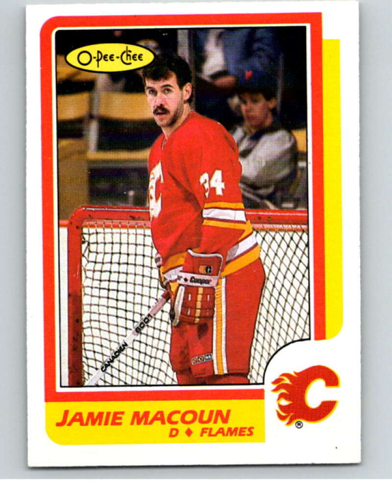 1986-87 O-Pee-Chee #203 Jamie Macoun Calgary Flames V63616 Image 1