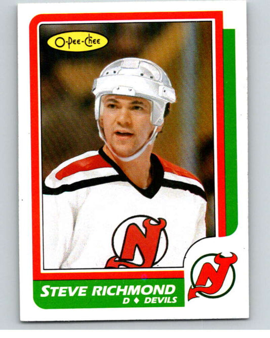 1986-87 O-Pee-Chee #208 Steve Richmond  RC Rookie New Jersey Devils  V63622 Image 1