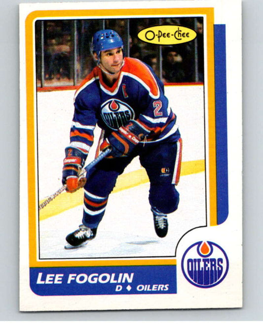 1986-87 O-Pee-Chee #210 Lee Fogolin  Edmonton Oilers  V63626 Image 1