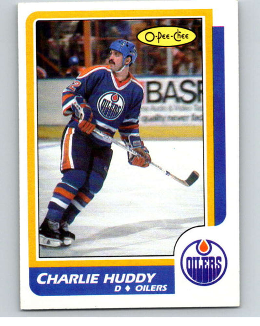 1986-87 O-Pee-Chee #211 Charlie Huddy  Edmonton Oilers  V63628 Image 1