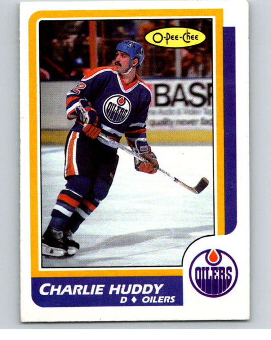 1986-87 O-Pee-Chee #211 Charlie Huddy  Edmonton Oilers  V63630 Image 1
