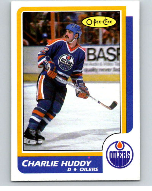 1986-87 O-Pee-Chee #211 Charlie Huddy  Edmonton Oilers  V63631 Image 1