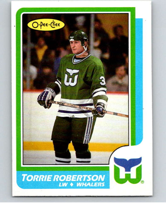 1986-87 O-Pee-Chee #214 Torrie Robertson  Hartford Whalers  V63637 Image 1