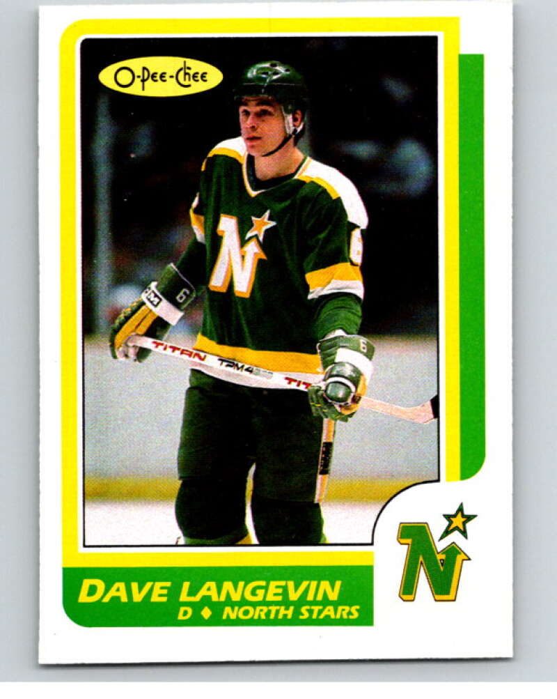 1986-87 O-Pee-Chee #218 Dave Langevin Minnesota North Stars V63643 Image 1