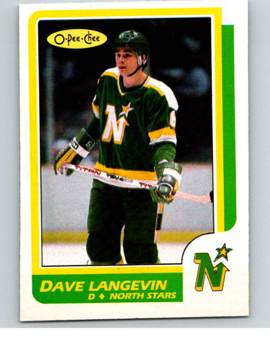 1986-87 O-Pee-Chee #218 Dave Langevin  Minnesota North Stars  V63644 Image 1