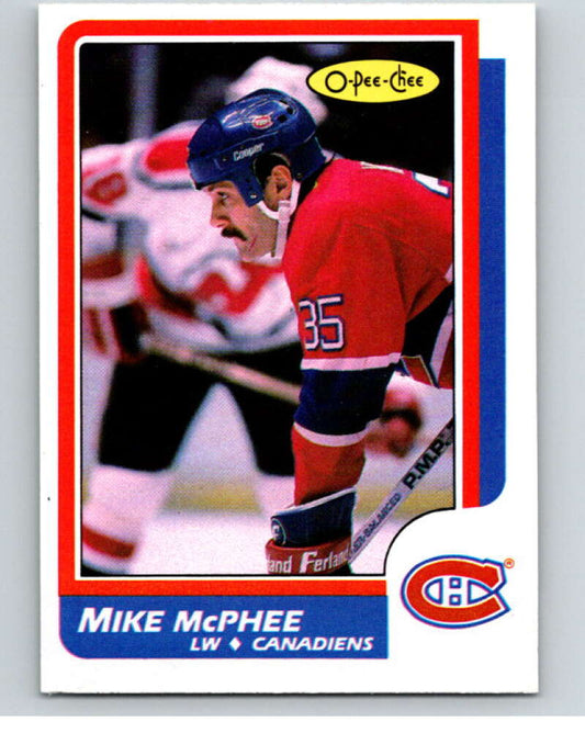 1986-87 O-Pee-Chee #221 Mike McPhee  Montreal Canadiens  V63649 Image 1