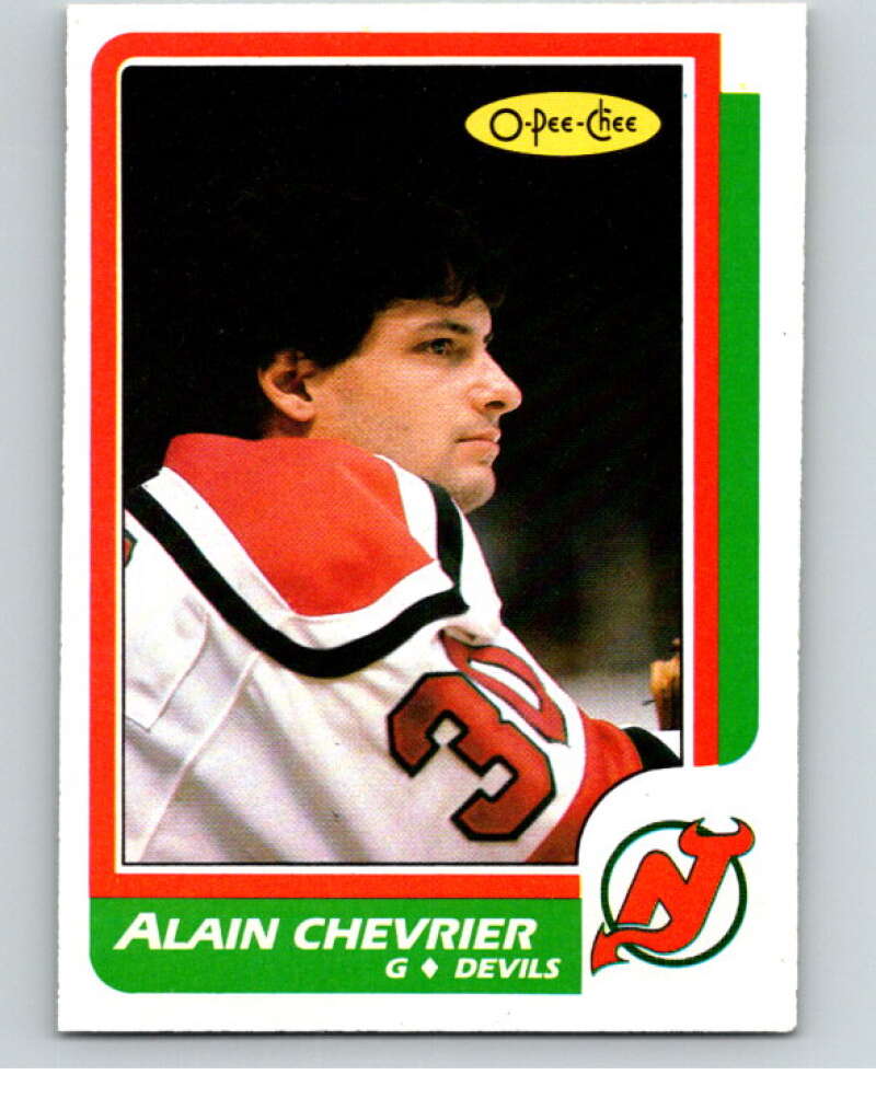 1986-87 O-Pee-Chee #225 Alain Chevrier RC Rookie New Jersey Devils V63658 Image 1
