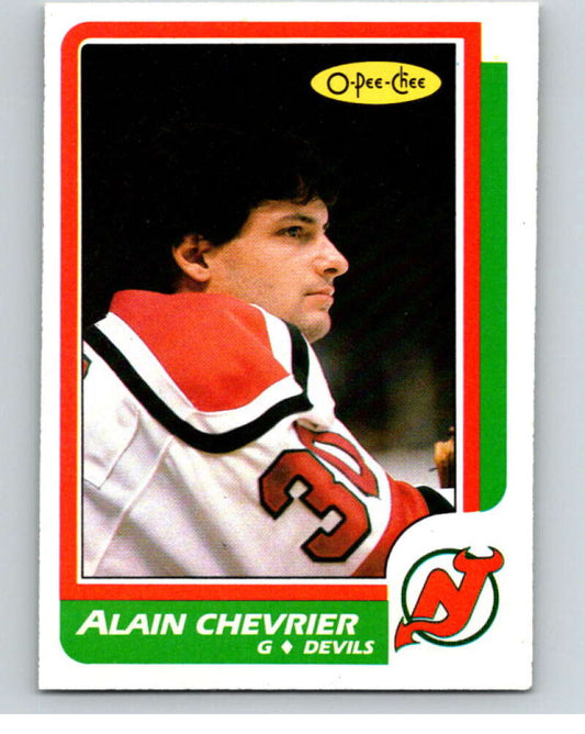 1986-87 O-Pee-Chee #225 Alain Chevrier  RC Rookie New Jersey Devils  V63658 Image 1