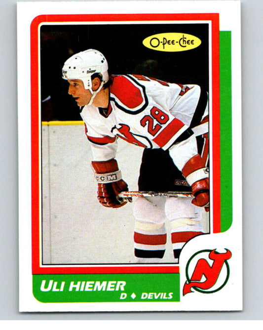 1986-87 O-Pee-Chee #226 Uli Hiemer  RC Rookie New Jersey Devils  V63659 Image 1