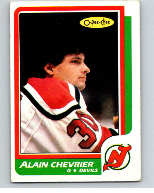 1986-87 O-Pee-Chee #225 Alain Chevrier  RC Rookie New Jersey Devils  V63660 Image 1