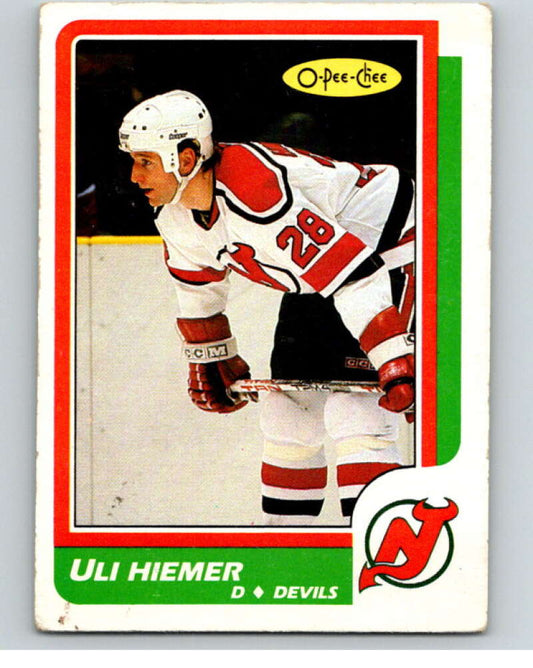 1986-87 O-Pee-Chee #226 Uli Hiemer  RC Rookie New Jersey Devils  V63661 Image 1