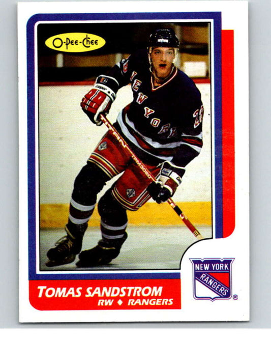 1986-87 O-Pee-Chee #230 Tomas Sandstrom  New York Rangers  V63672 Image 1