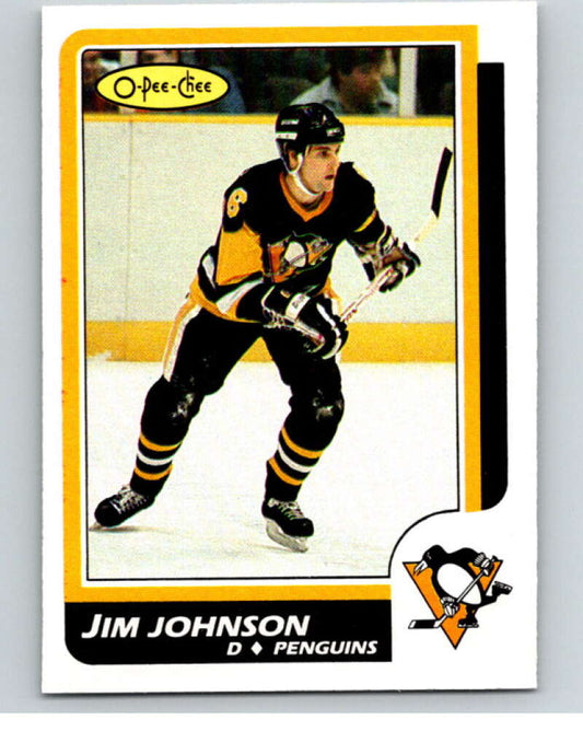 1986-87 O-Pee-Chee #231 Jim Johnson  RC Rookie Pittsburgh Penguins  V63673 Image 1