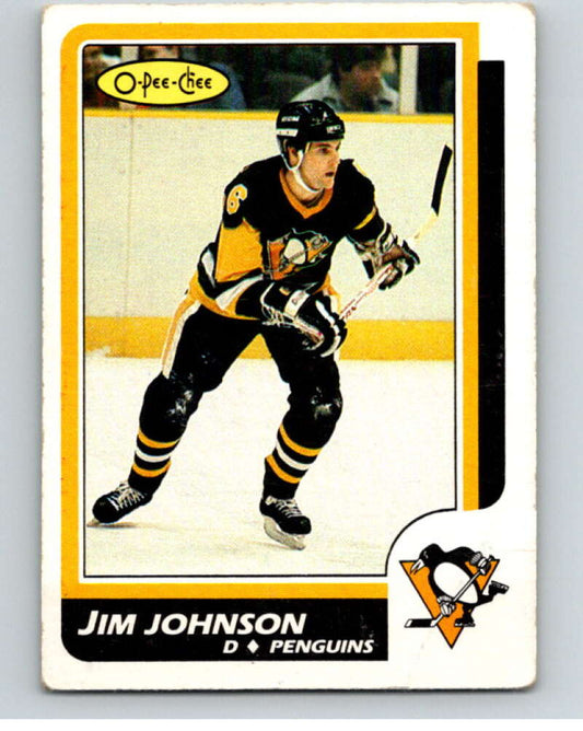1986-87 O-Pee-Chee #231 Jim Johnson  RC Rookie Pittsburgh Penguins  V63674 Image 1