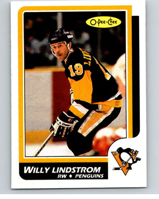 1986-87 O-Pee-Chee #232 Willy Lindstrom  Pittsburgh Penguins  V63675 Image 1