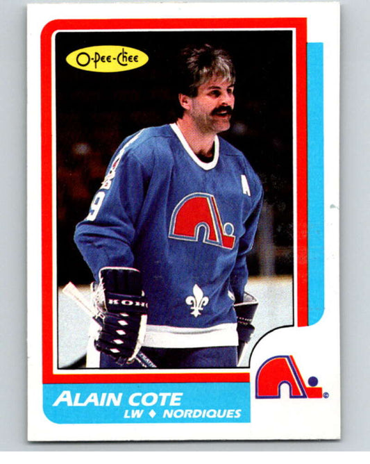 1986-87 O-Pee-Chee #233 Alain Cote  Quebec Nordiques  V63676 Image 1