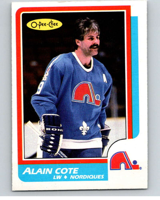 1986-87 O-Pee-Chee #233 Alain Cote  Quebec Nordiques  V63677 Image 1