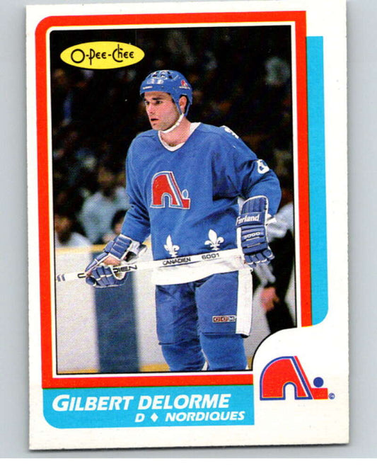 1986-87 O-Pee-Chee #234 Gilbert Delorme  Quebec Nordiques  V63678 Image 1