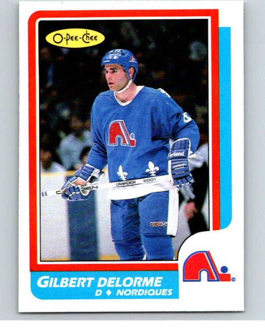 1986-87 O-Pee-Chee #234 Gilbert Delorme  Quebec Nordiques  V63679 Image 1