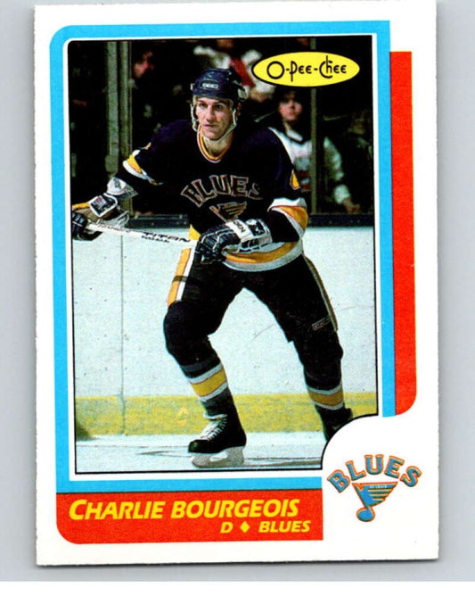 1986-87 O-Pee-Chee #239 Charlie Bourgeois  RC Rookie Blues  V63690 Image 1
