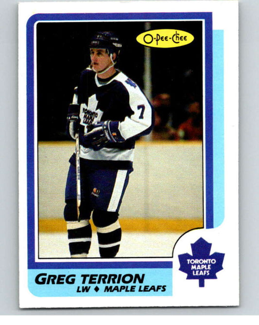 1986-87 O-Pee-Chee #244 Greg Terrion  Toronto Maple Leafs  V63698 Image 1