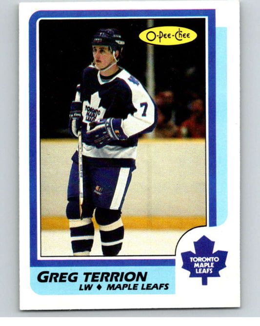 1986-87 O-Pee-Chee #244 Greg Terrion  Toronto Maple Leafs  V63699 Image 1