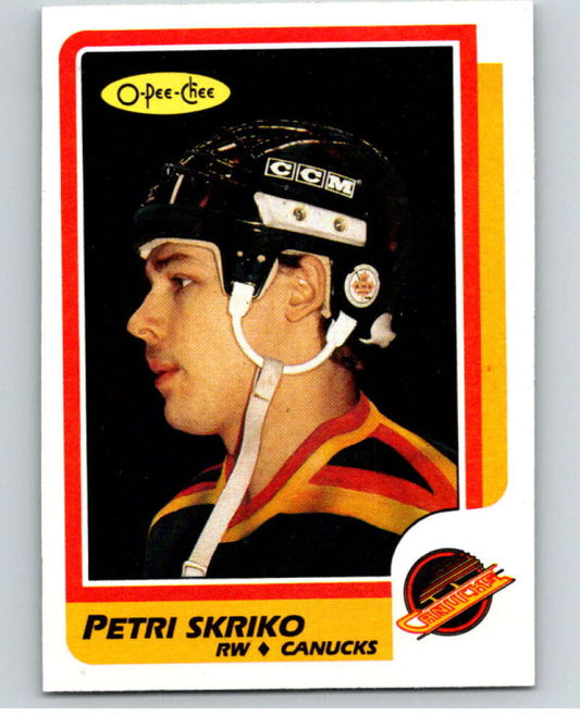 1986-87 O-Pee-Chee #252 Petri Skriko  RC Rookie Canucks  V63708 Image 1