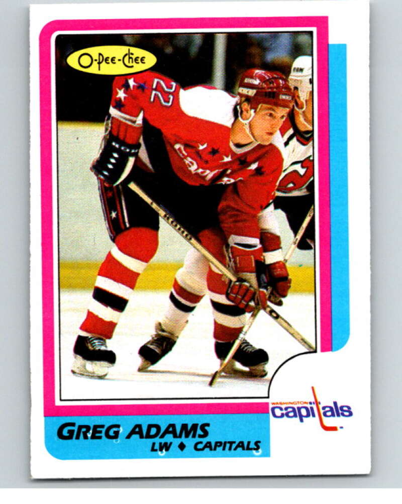 1986-87 O-Pee-Chee #253 Greg Adams RC Rookie Capitals V63709 Image 1
