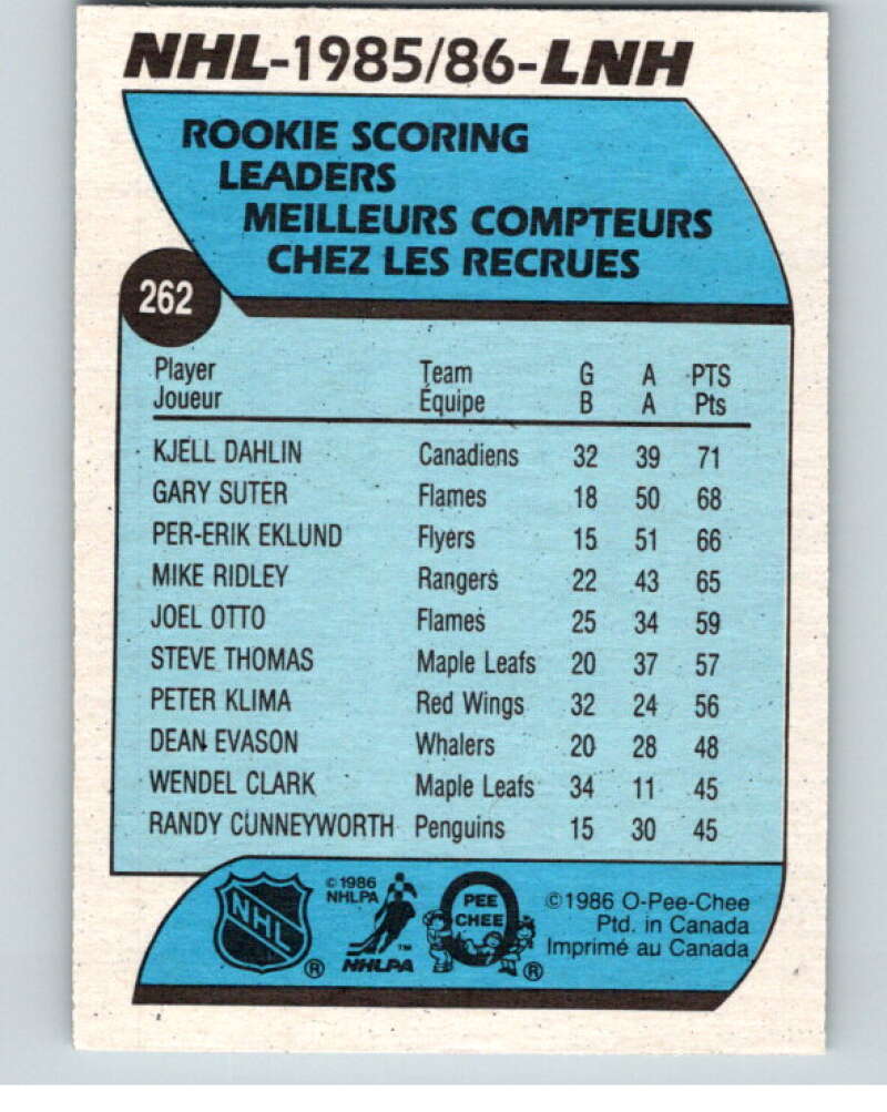 1986-87 O-Pee-Chee #262 Kjell Dahlin LL Montreal Canadiens V63720 Image 2