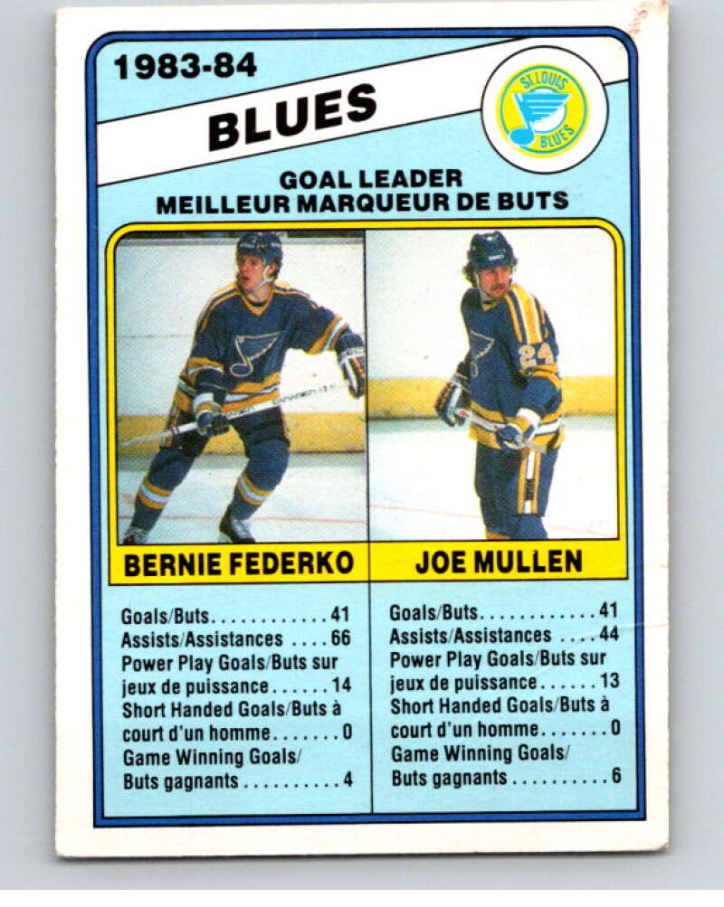 1984-85 O-Pee-Chee #367 Bernie Federko/Joe Mullen TL Blues V64721 Image 1