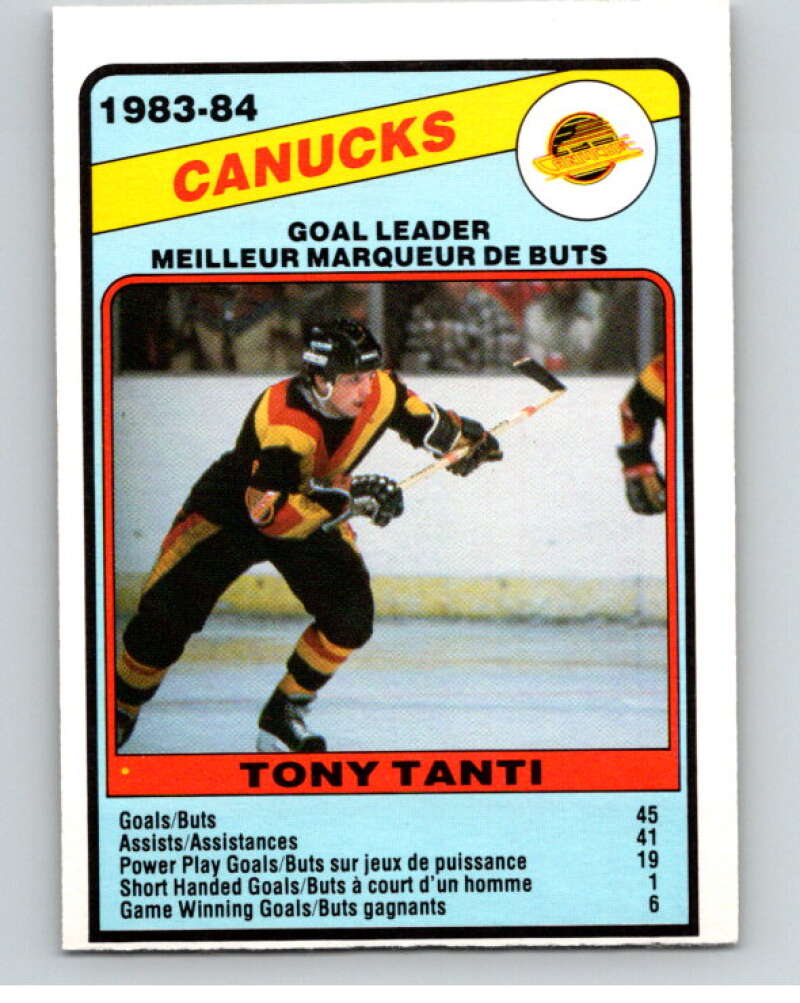 1984-85 O-Pee-Chee #369 Tony Tanti TL Vancouver Canucks V64728 Image 1