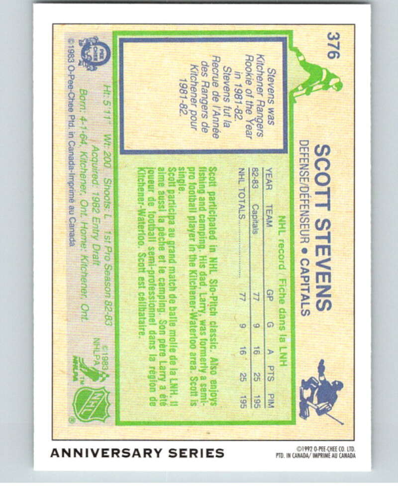 1992-93 O-Pee-Chee 25th Anniversary Inserts #16 Scott Stevens V65099 Image 2